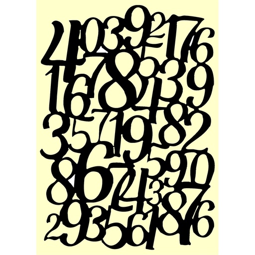Personal Impressions Numbers 5"x7" Mylar Stencil