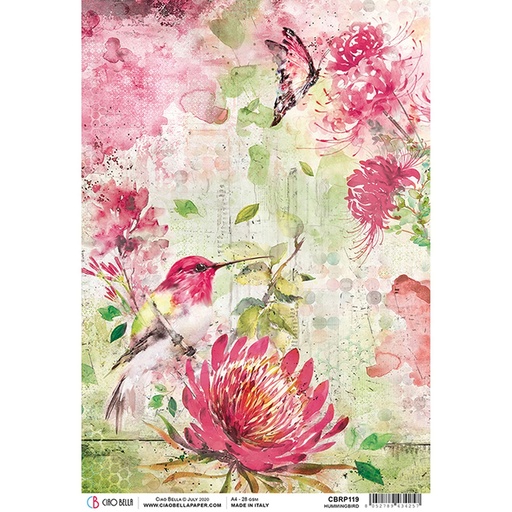 Ciao Bella Paper - Hummingbird A4 rice paper (5 Pack)