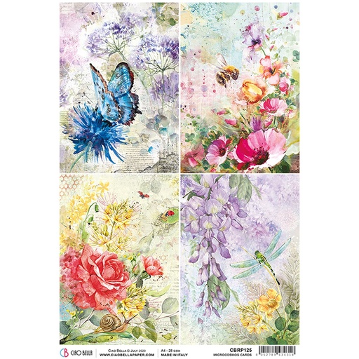Ciao Bella Paper - Microcosmos Cards A4 rice paper (5 Pack)