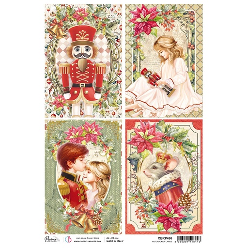 Ciao Bella Paper - Nutcracker Cards A4 Rice Paper (5 pack)