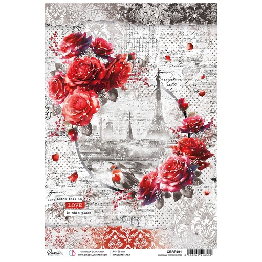 Ciao Bella Paper - Parisian Wonderland A4 rice paper (5 Pack)