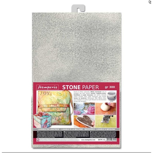 Stamperia A4 Stone Paper - Silver