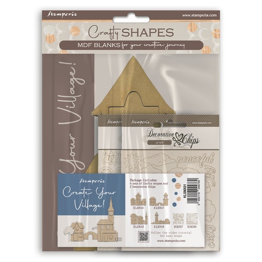 Stamperia Create Your Village MDF & Decorative Chips