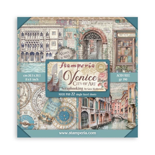 Stamperia - Venice City of Art - 8" x 8" single sided scrapbooking pad 