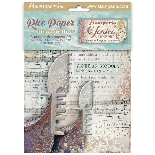 Stamperia - Venice City of Art - A6 rice paper selection 