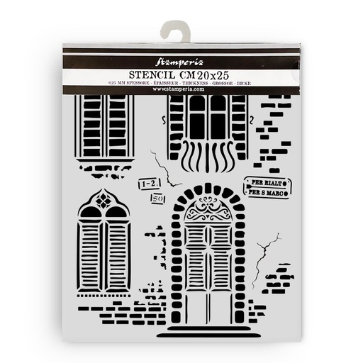 Stamperia - Venice City of Art - Windows Stencil (20cmx25cm)