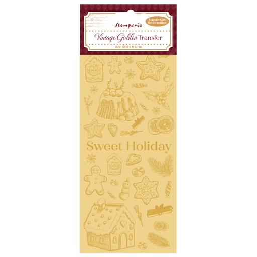 Stamperia -  Alice in Christmas - Vintage Golden Transfer - Sweet Holiday 