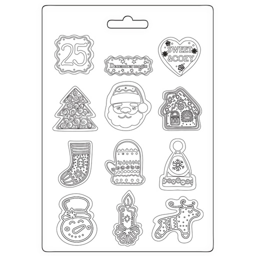 Stamperia - Candy Christmas - A5 Soft Mould - Elements 