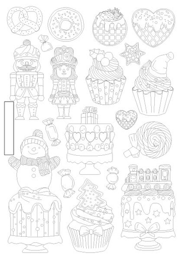 Stamperia - Candy Christmas - A5 Silicon mould - Cakes 