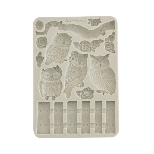 Stamperia - The Owl's House - A5 Silicon mould - Owls & Branch 