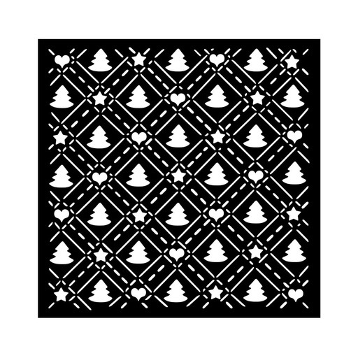 Stamperia - Candy Christmas - Tree Pattern Stencil (18cmX18cm)  