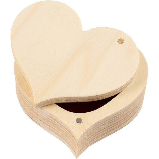 Creativ - Wooden Heart Box with Pivoting Lid 