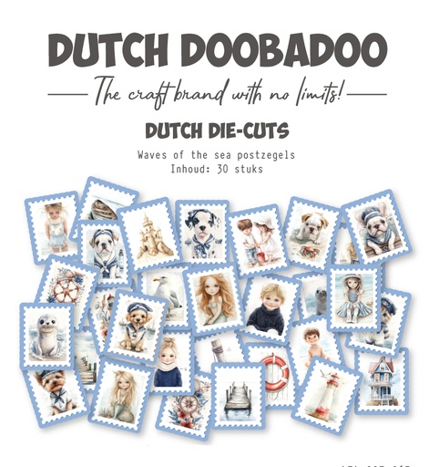 Dutch Doobadoo - Waves of the Sea - Postage Stamps Diecuts