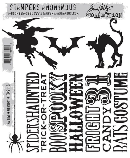 Tim Holtz - Stampers Anonymous Cling Stamps - Halloween Silhouettes