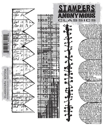 Tim Holtz - Stampers Anonymous Cling Stamp - Classics #6