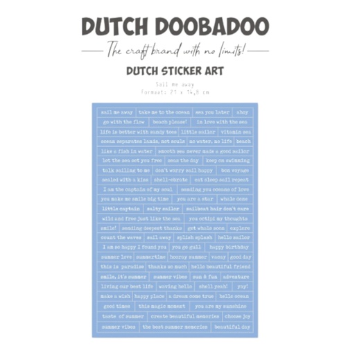 Dutch Doobadoo Sail Me Away Sticker Art (A5)