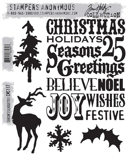 Tim Holtz - Stampers Anonymous Cling Stamps - Seasons Silhouettes