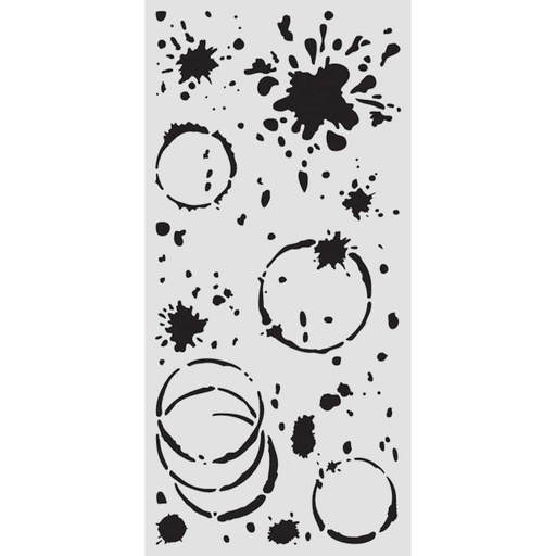 Stamperia - Secret Diary - Ink Splatter 12x25cm Stencil (New Design)