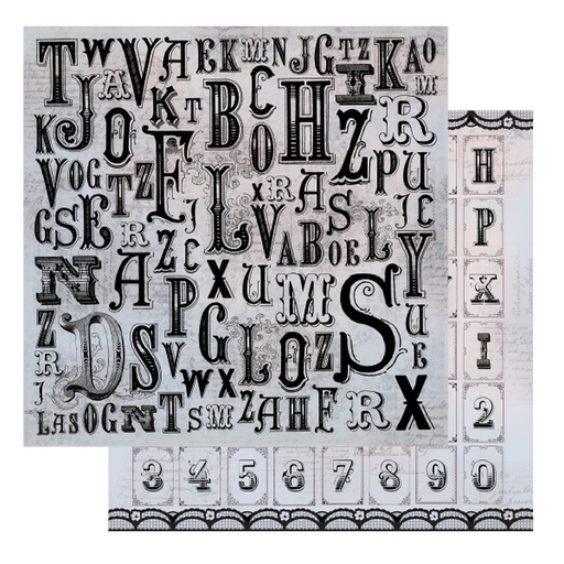 Ultimate Crafts 12 x 12" Typography Paper (sold in packs of 10 Sheets)