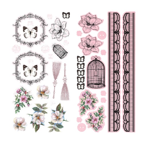 Ultimate Crafts Adhesive Chipboard - Magnolia Lane