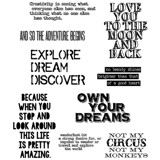 Tim Holtz - Stampers Anonymous Cling Stamps - Life Quotes