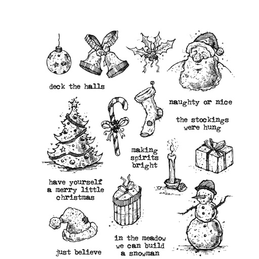 Tim Holtz - Stampers Anonymous Cling Stamps - Tattered Christmas