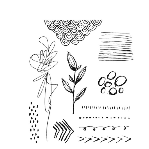 Tim Holtz - Stampers Anonymous Cling Stamps - Media Marks 1