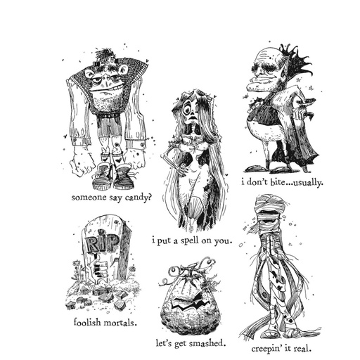 Tim Holtz - Stampers Anonymous Cling Stamps - Monster Reunion