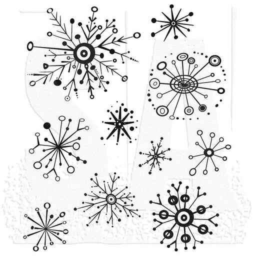 Tim Holtz - Stampers Anonymous Cling Stamps - Retro Flakes