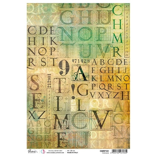 Ciao Bella Paper - Typefaces A4 rice paper (SINGLE Sheet)