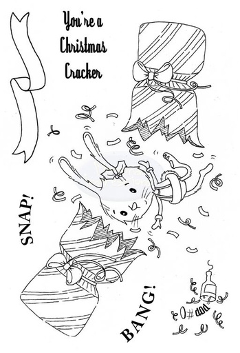 Personal Impressions Christmas Cracker Rabbit stamp set