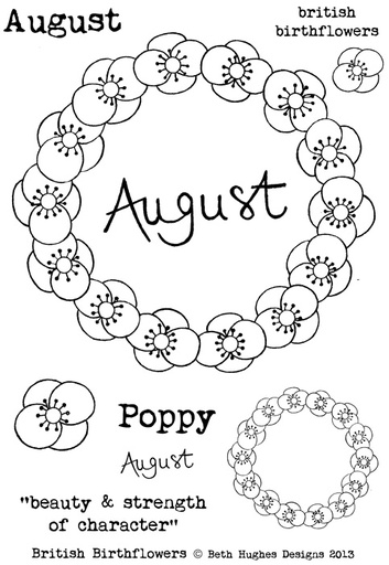 Beth Hughes - August Birth flowers stamp set