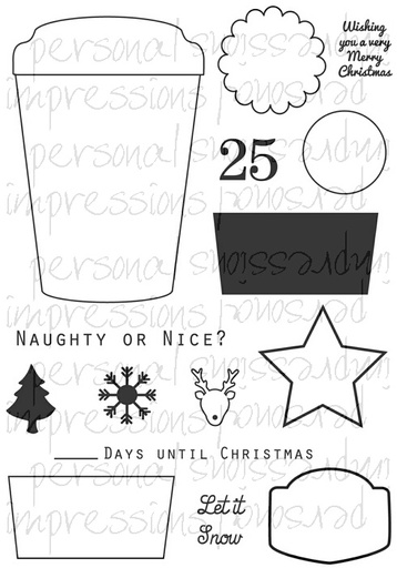 Sarah Hurley Christmas Red Cup & Labels stamp set