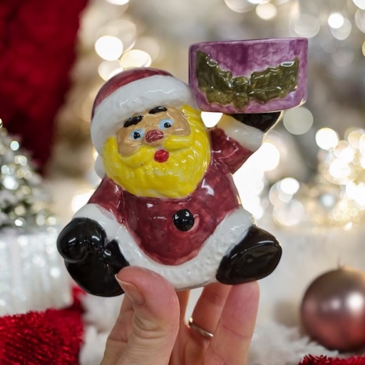 Sitting Santa T-light holder (mixed styles) - (carton of 6)