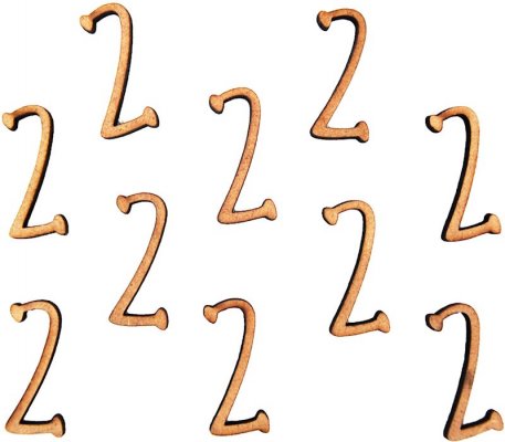 Pronty Crafts - MDF Number 2 - 2.8cm (10pk)