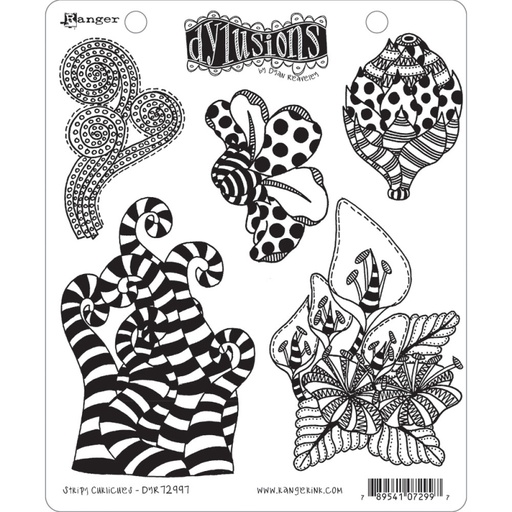 Dylusions Stripy Curlicues stamp set
