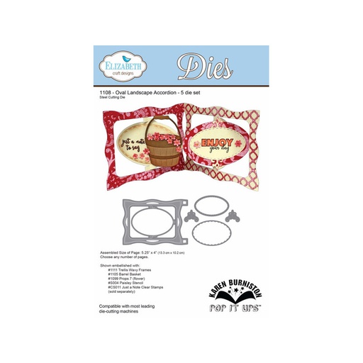 Elizabeth Craft Designs - Oval Landscape Accordion Die Set - POP IT UPS