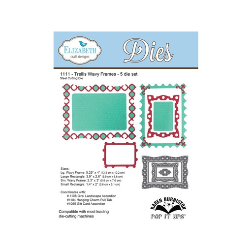 Elizabeth Craft Designs - Trellis Wavy Frames Die Set - POP IT UPS
