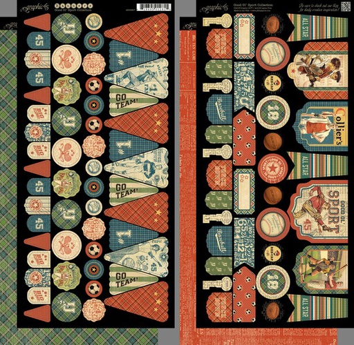 Graphic 45 - Good Ol' Sport Banners Stickers