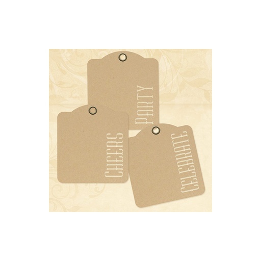 Cheers, Party,—Kraft Tags