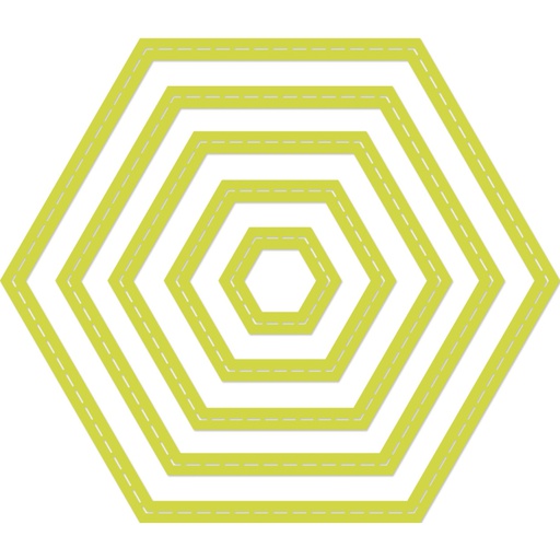 Decorative Die Stitched Hexagon