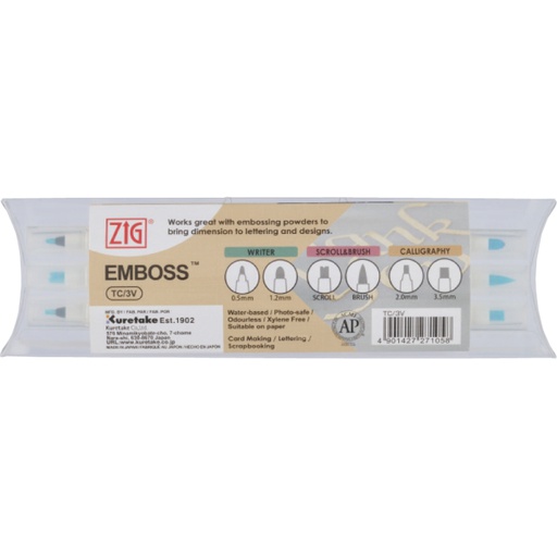 Zig Emboss Twin Tip x3 Assorted3 pcs. set
