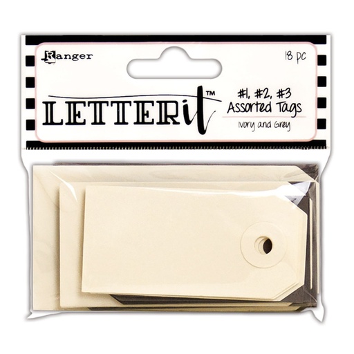 Ranger - Letter It -Tag Assortment (Ivory & Grey)