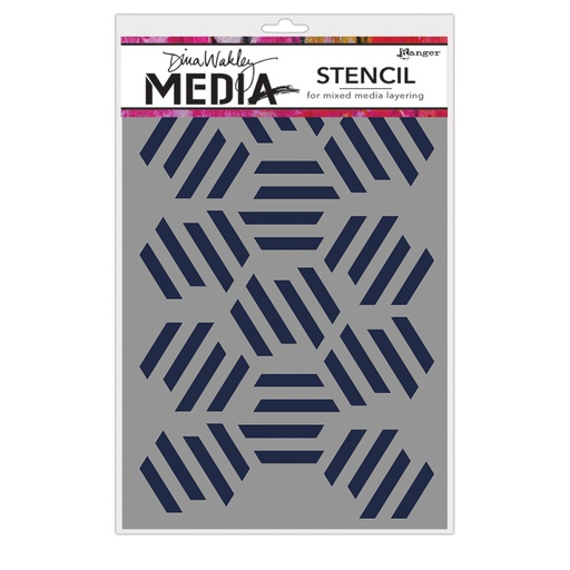 Dina Wakley Media Fractured Hexagons Stencil