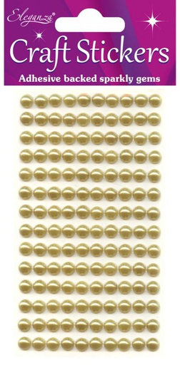 4mm Pearls Gold Craft Stickers No.35 - 240 pieces
