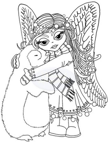 Polkadoodles Angel Hugs stamp set