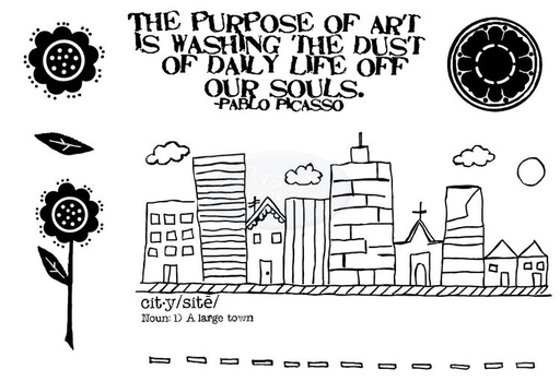 Polkadoodles The Purpose of Art stamp set