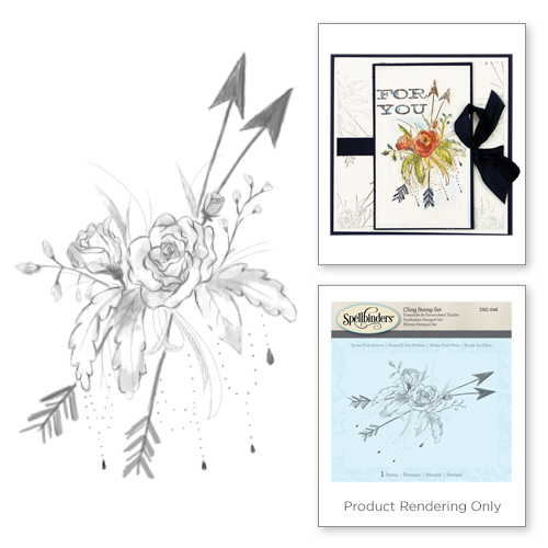 Spellbinders 3D Shading Roses and Arrows Rubber Stamp
