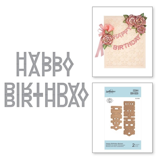 Spellbinders Die D-Lites - Happy Birthday Banner
