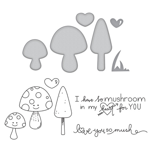 Spellbinders Stamp & Die Set - Getting All Mushy